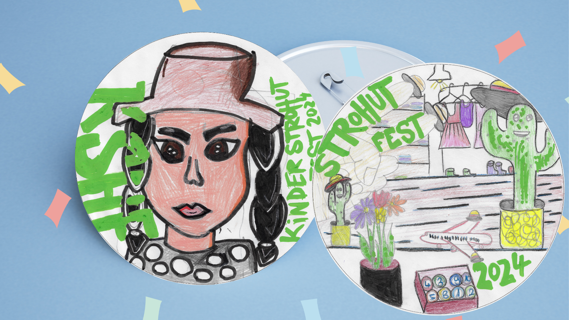 Motive Kinderstrohhutfestbutton 2024