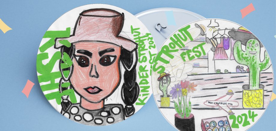 Motive Kinderstrohhutfestbutton 2024